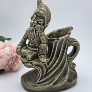 Vintage 1960s Knock Pottery Leprechaun Candle Holder MCM Made In Ireland